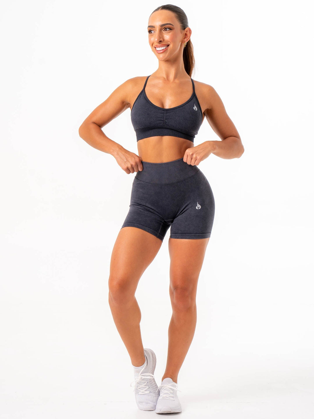 Stonewash Scrunch Seamless Shorts - Black Stonewash Clothing Ryderwear