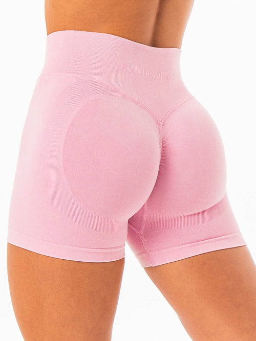 Stonewash Scrunch Seamless Shorts Blush Stonewash