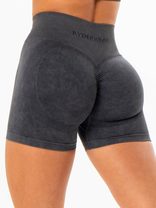 Stonewash Scrunch Seamless Shorts Charcoal Stonewash