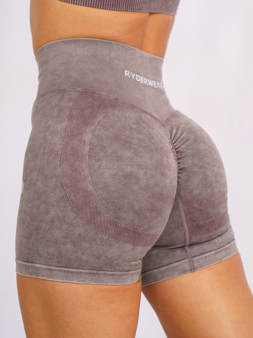 Stonewash Scrunch Seamless Shorts Chocolate Stonewash