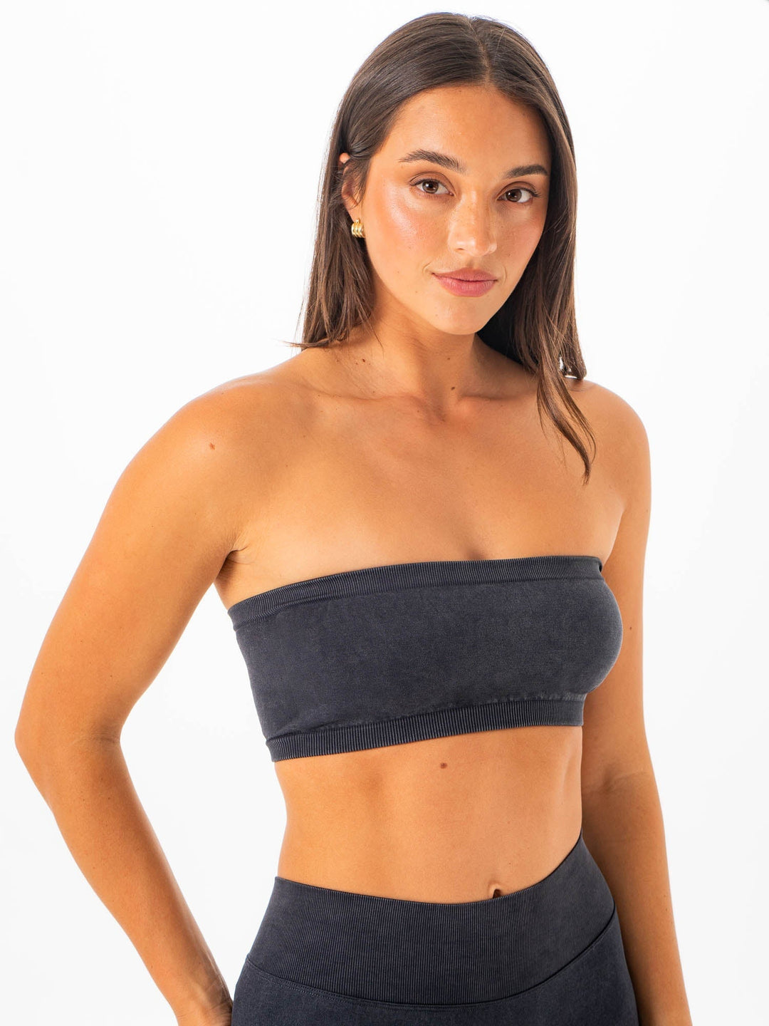 Stonewash Seamless Bandeau - Black Clothing Ryderwear