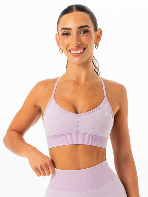 Stonewash Seamless Sports Bra Lilac Stonewash