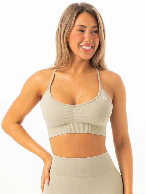 Stonewash Seamless Sports Bra Matcha Stonewash