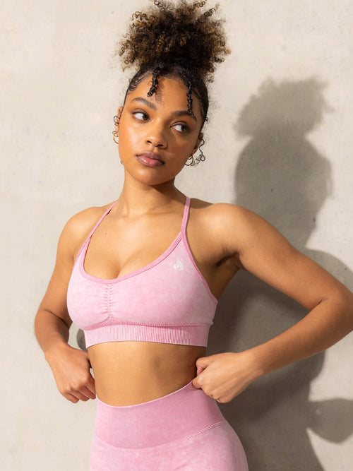 Stonewash Seamless Sports Bra Pink Stonewash