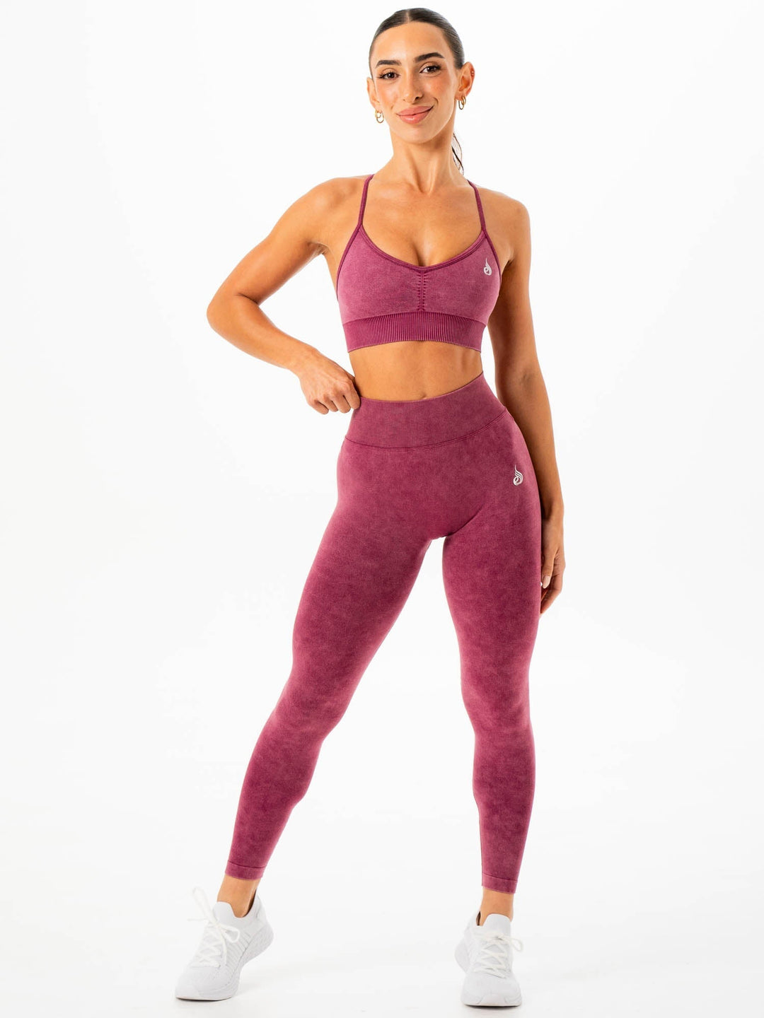 Stonewash Seamless Sports Bra - Wine Stonewash Clothing Ryderwear
