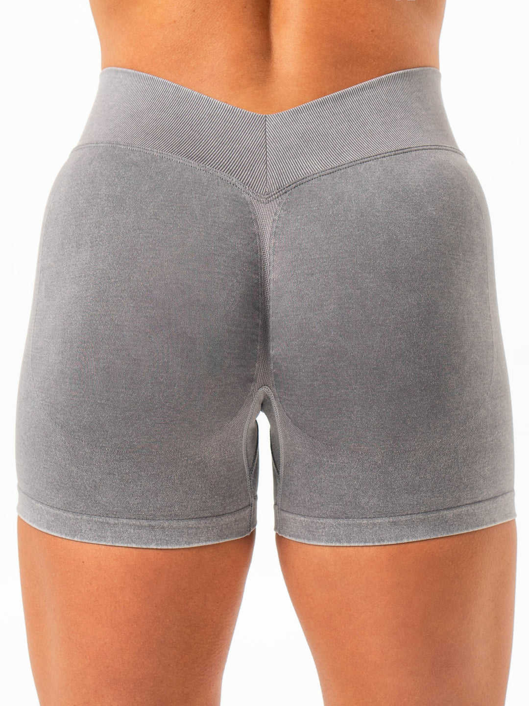 Stonewash Seamless V Back Shorts - Grey Clothing Ryderwear