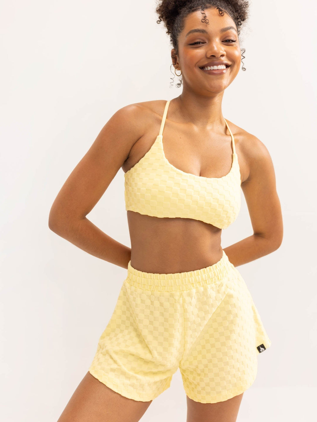 Terry Towelling Sports Crop - Lemon Clothing Ryderwear