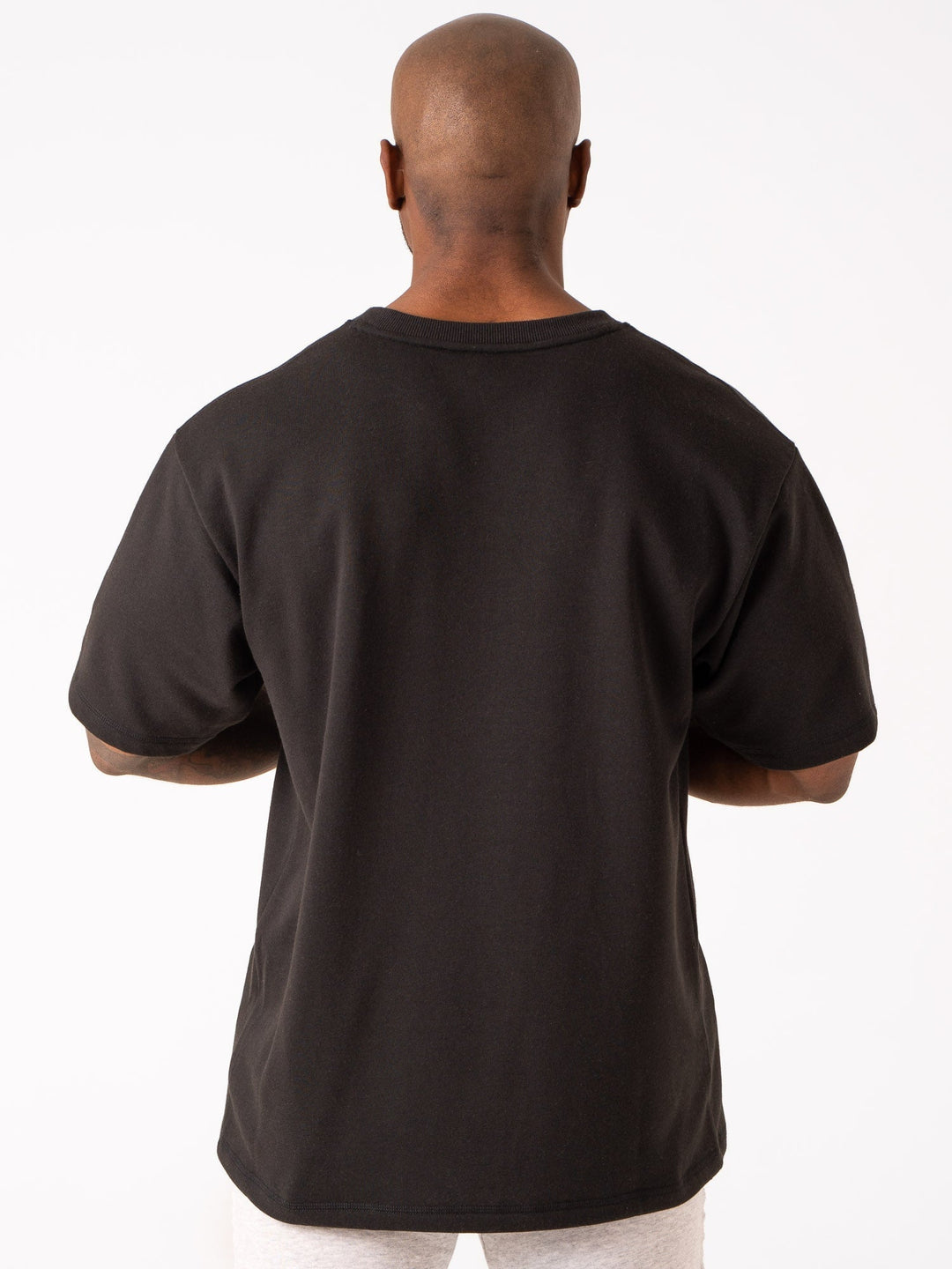 Throwback Fleece Oversized T-Shirt - Black Clothing Ryderwear