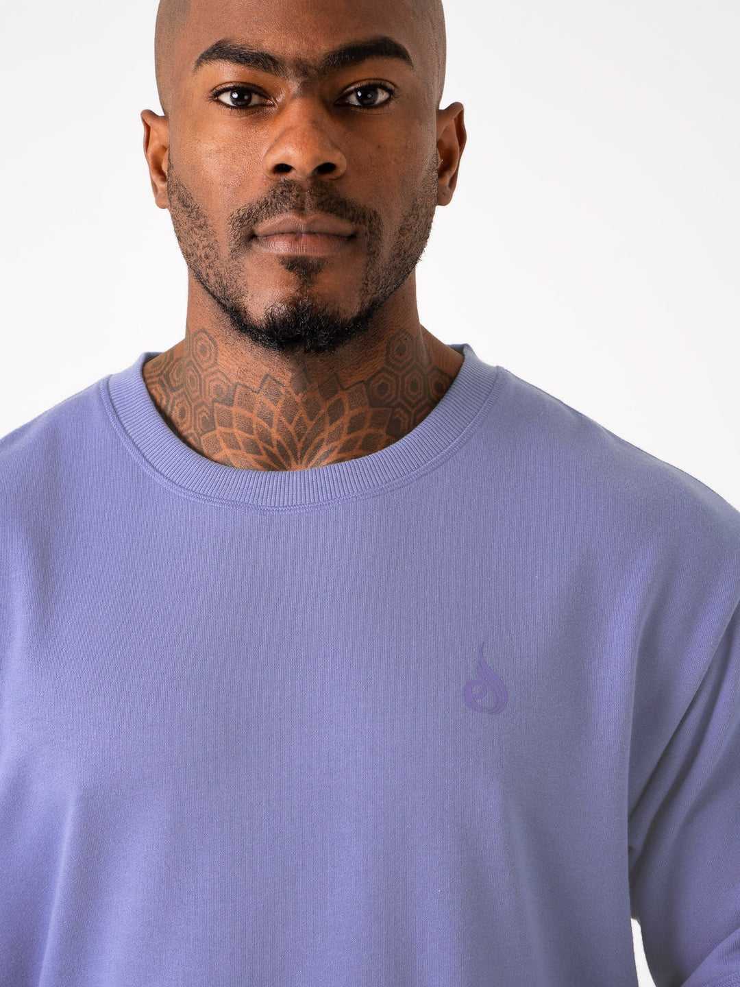 Throwback Fleece Oversized T-Shirt - Indigo Blue Clothing Ryderwear