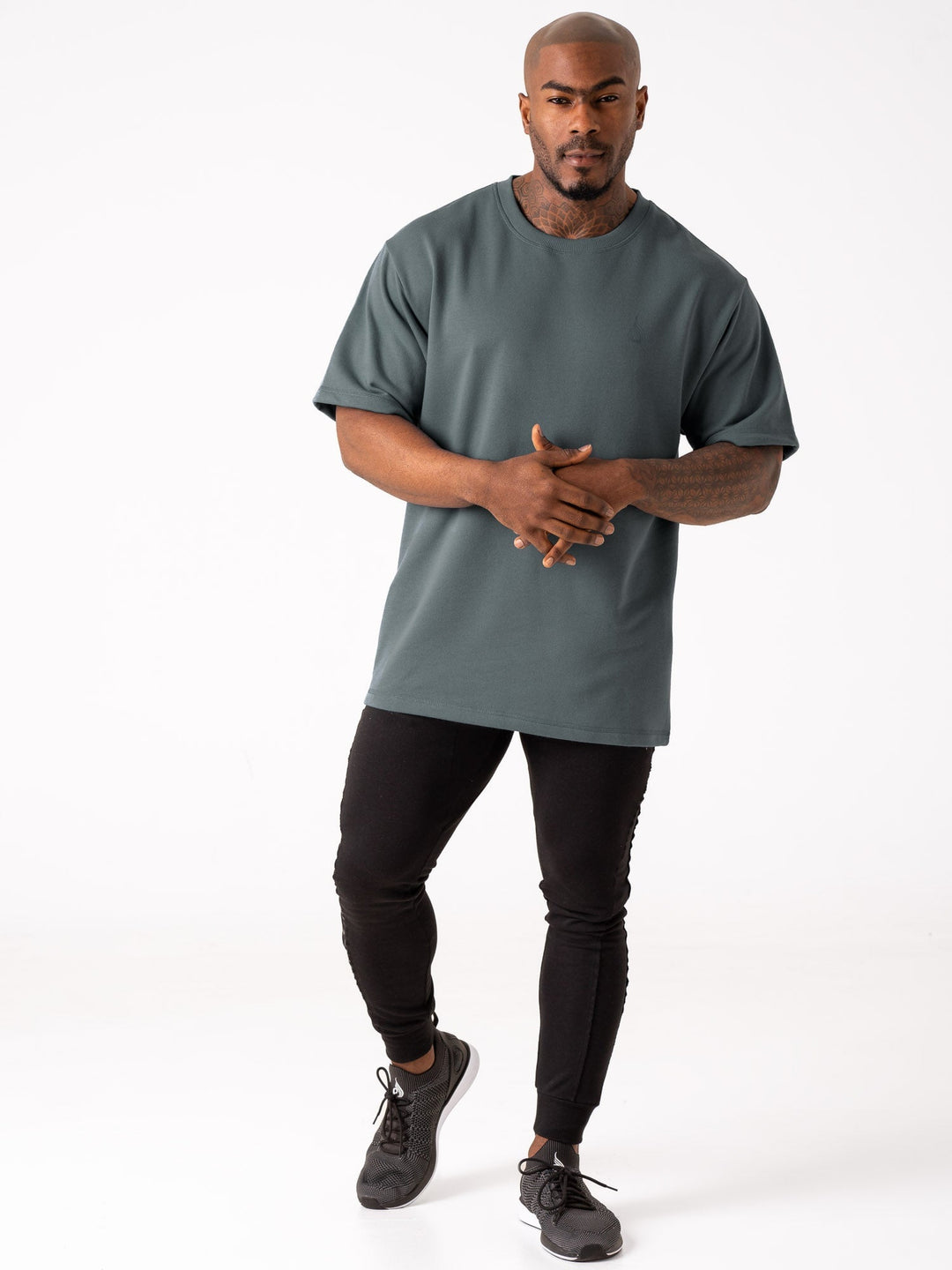 Throwback Fleece Oversized T-Shirt - Petrol Clothing Ryderwear