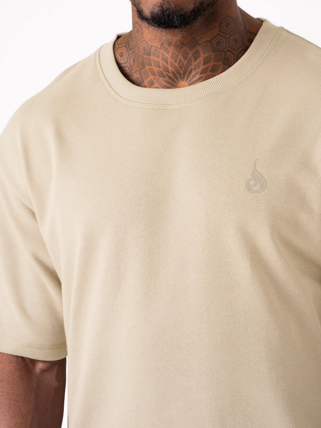 Throwback Fleece Oversized T-Shirt - Stone Clothing Ryderwear