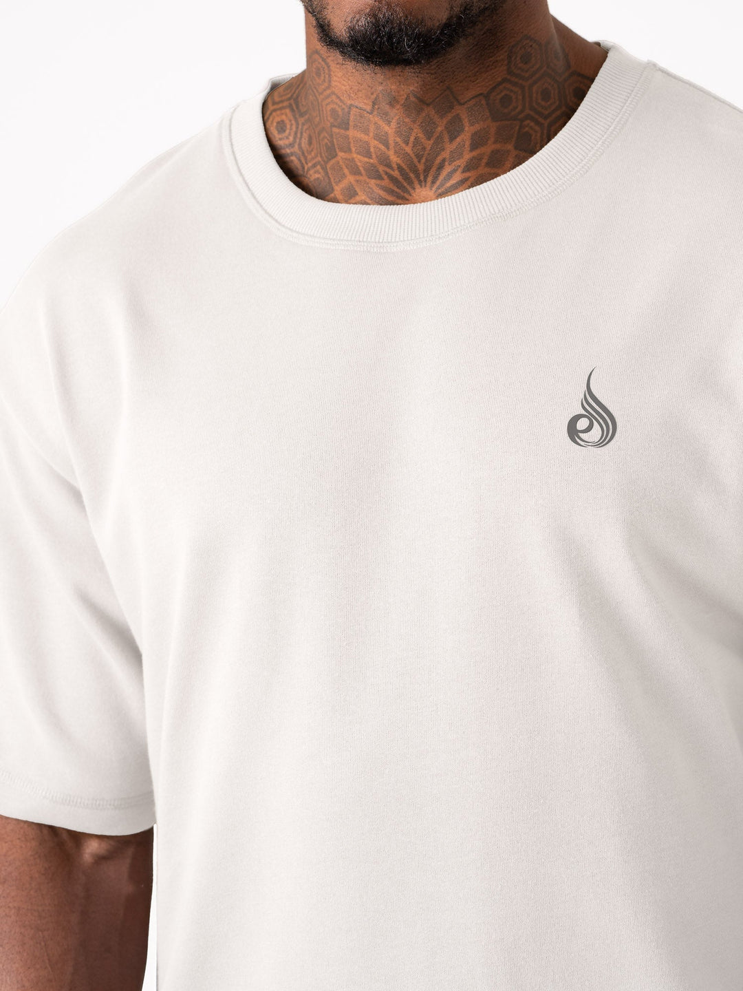 Throwback Fleece Oversized T-Shirt - White Clothing Ryderwear