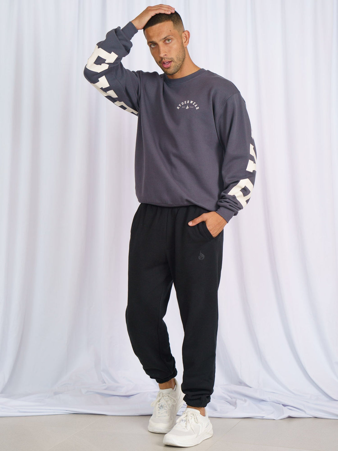 Unisex Collegiate Sweater - Charcoal Clothing Ryderwear