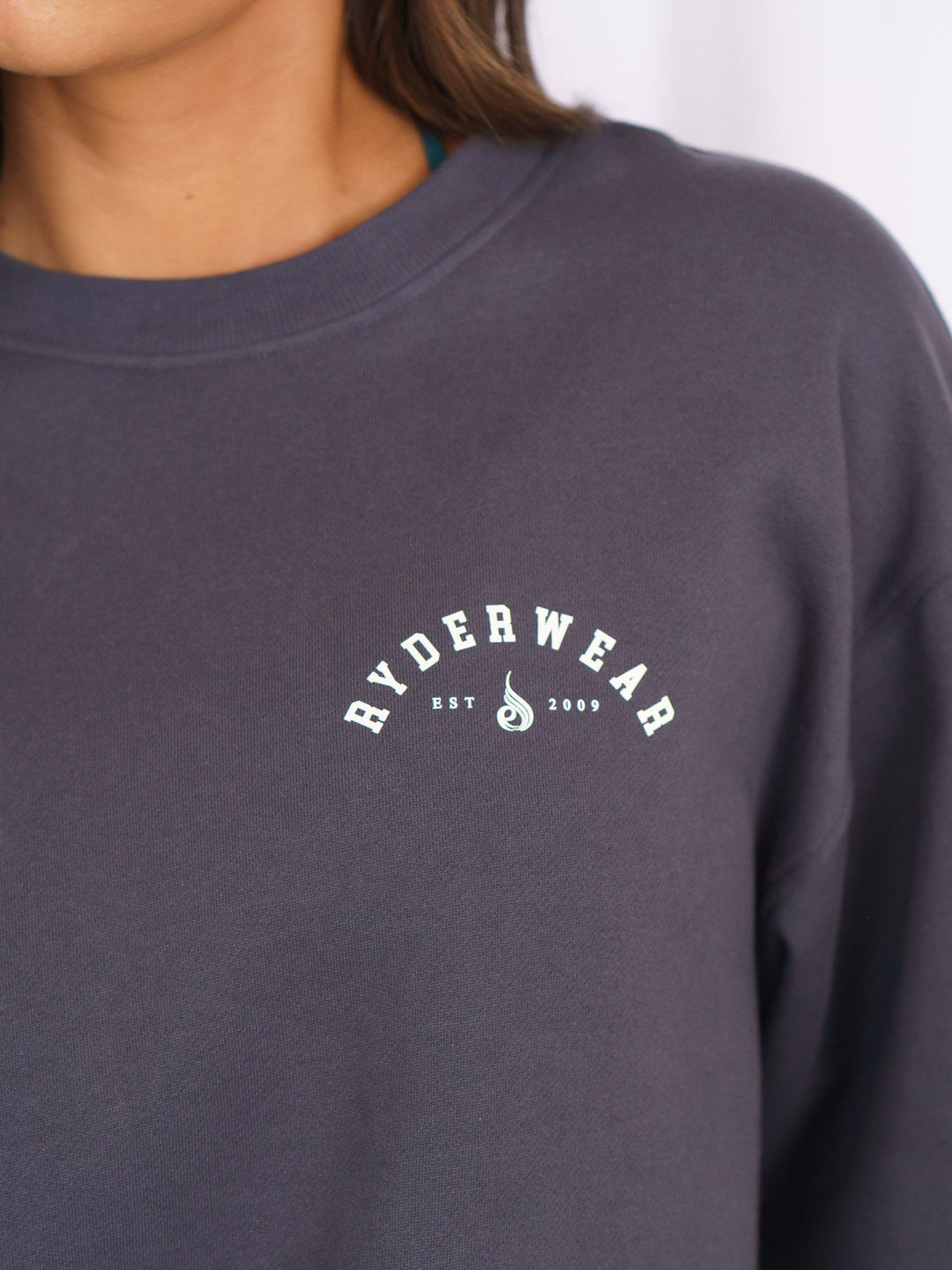 Unisex Collegiate Sweater - Charcoal Clothing Ryderwear