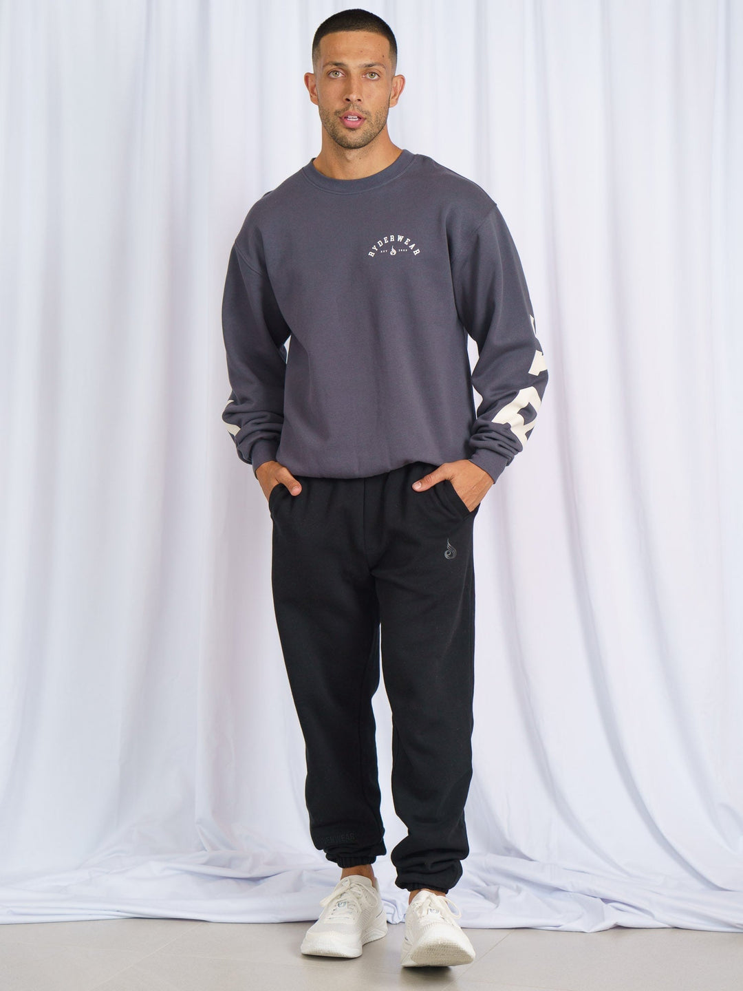 Unisex Collegiate Sweater - Charcoal Clothing Ryderwear