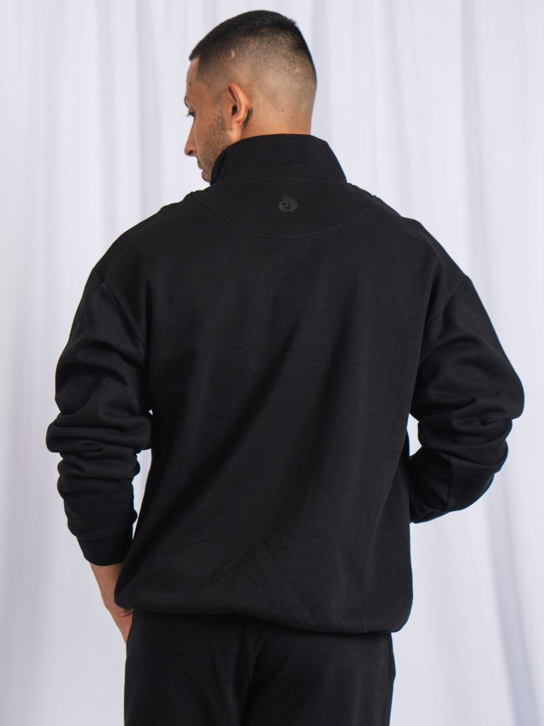 Unisex Half Zip Jumper - Black Clothing Ryderwear 