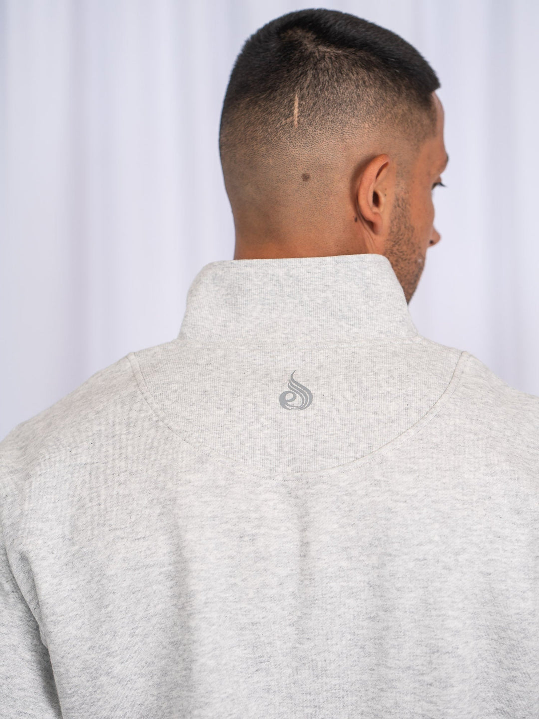 Unisex Half Zip Jumper - Snow Marl Clothing Ryderwear