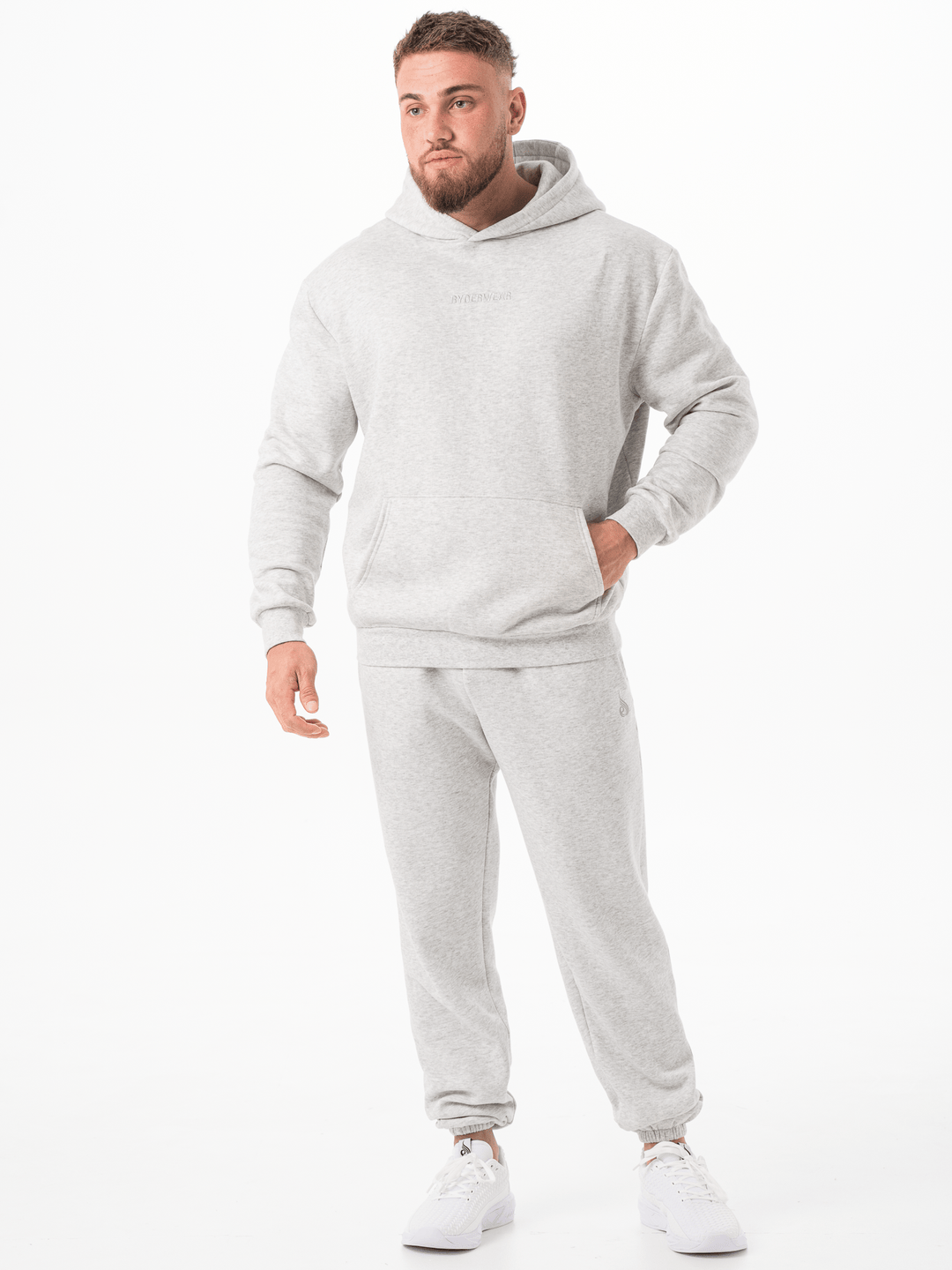 Unisex Hoodie - Snow Marl Clothing Ryderwear