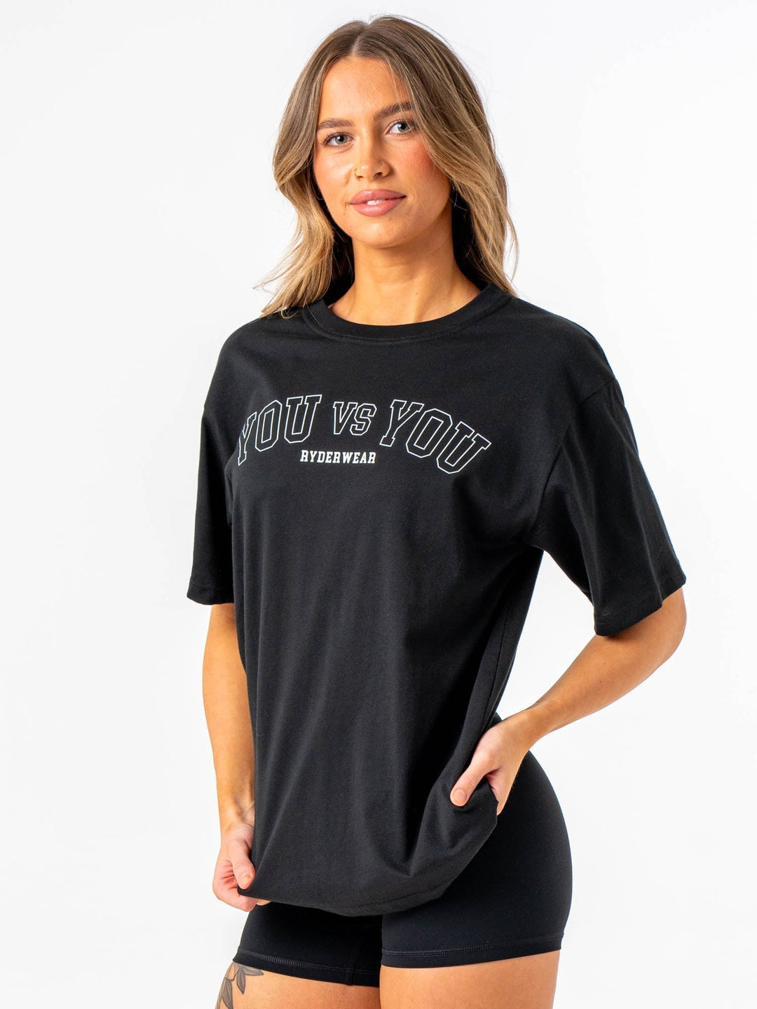 You vs You Oversized T-Shirt - Black Clothing Ryderwear