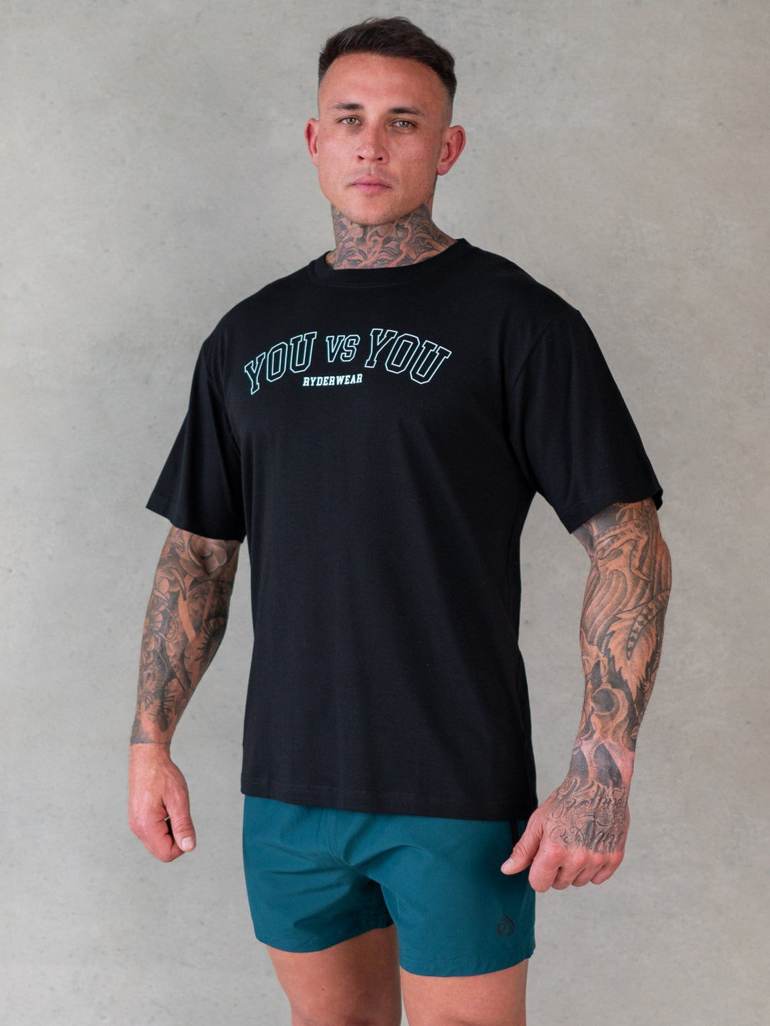 You vs You Oversized T-Shirt - Black Clothing Ryderwear