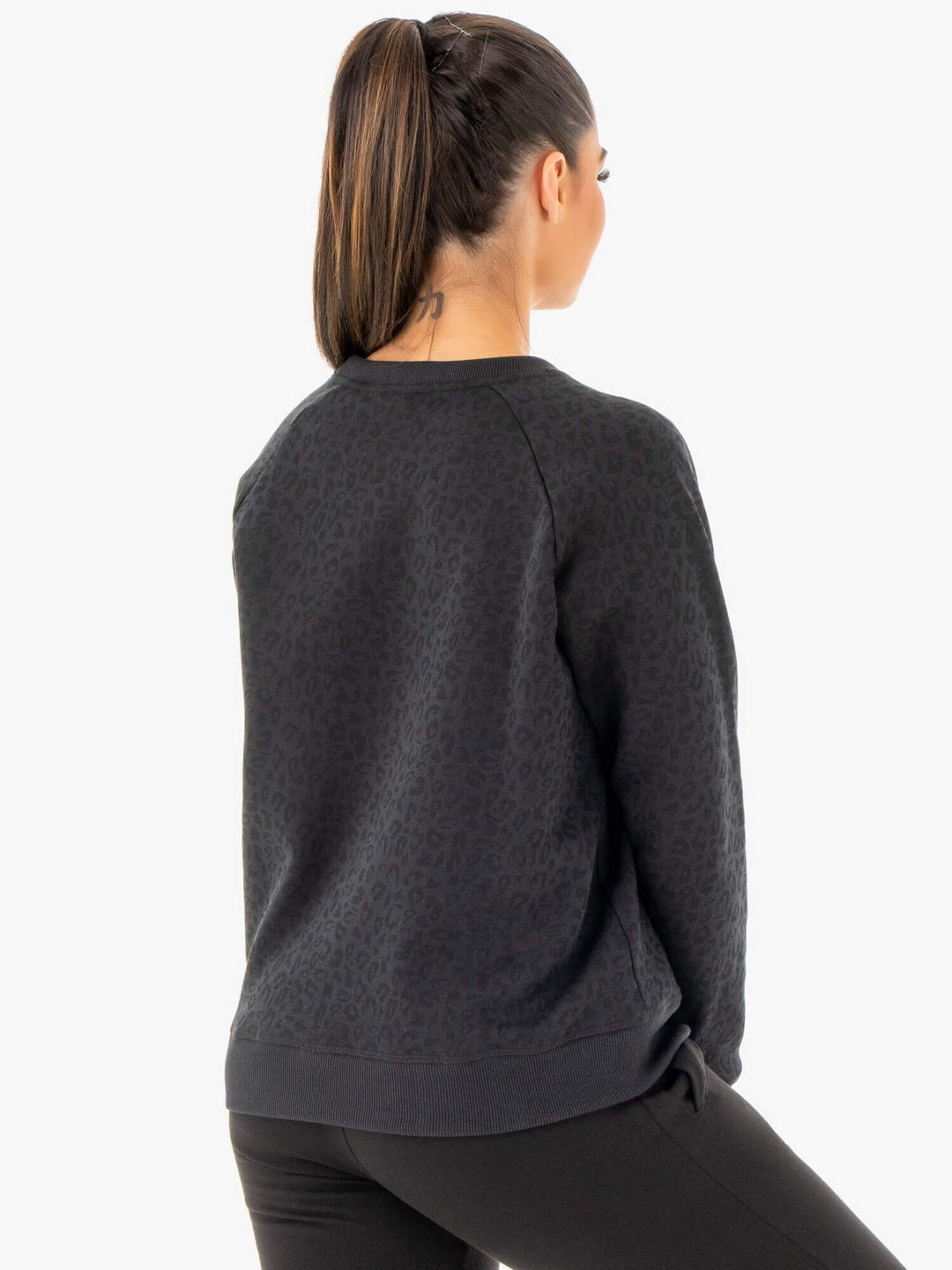 Adapt Boyfriend Sweater - Black Leopard Clothing Ryderwear