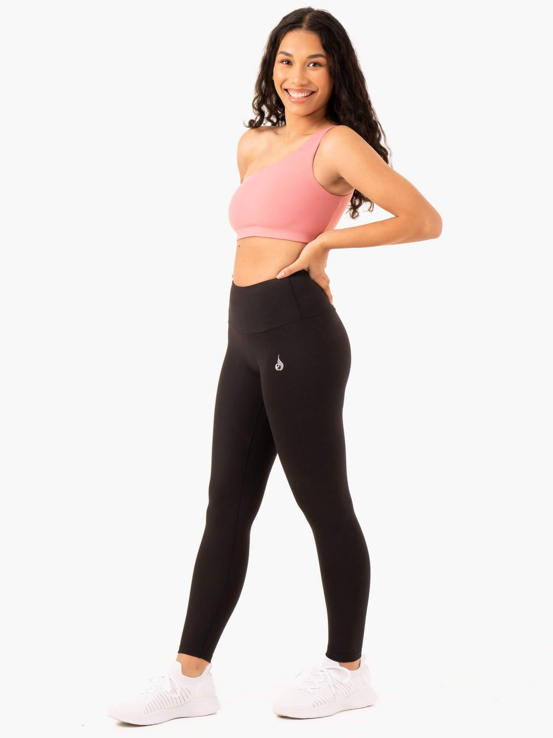 Adapt One Shoulder Sports Bra - Blush Pink Clothing Ryderwear