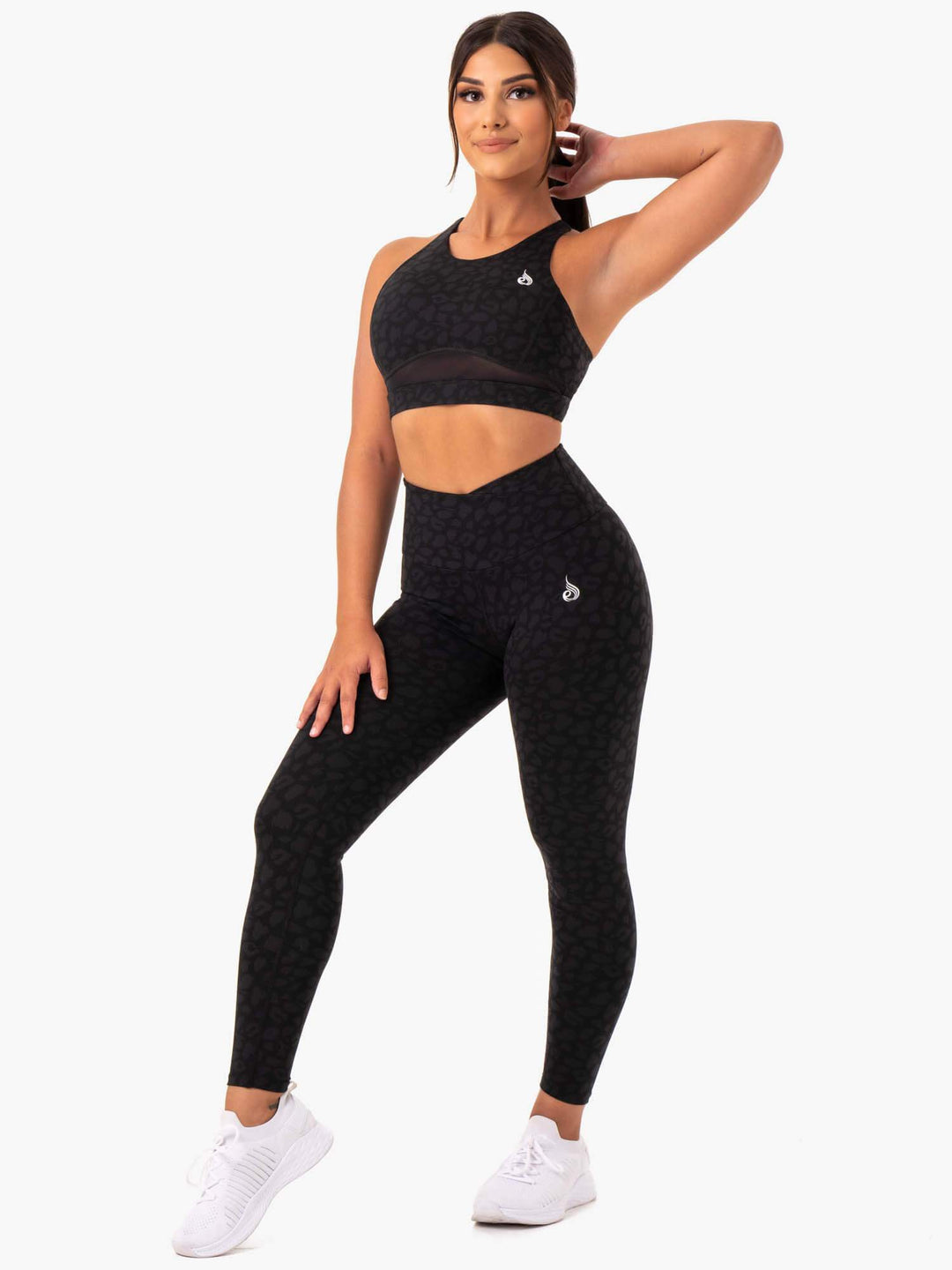 Amazon Mesh Sports Bra - Black Leopard Clothing Ryderwear