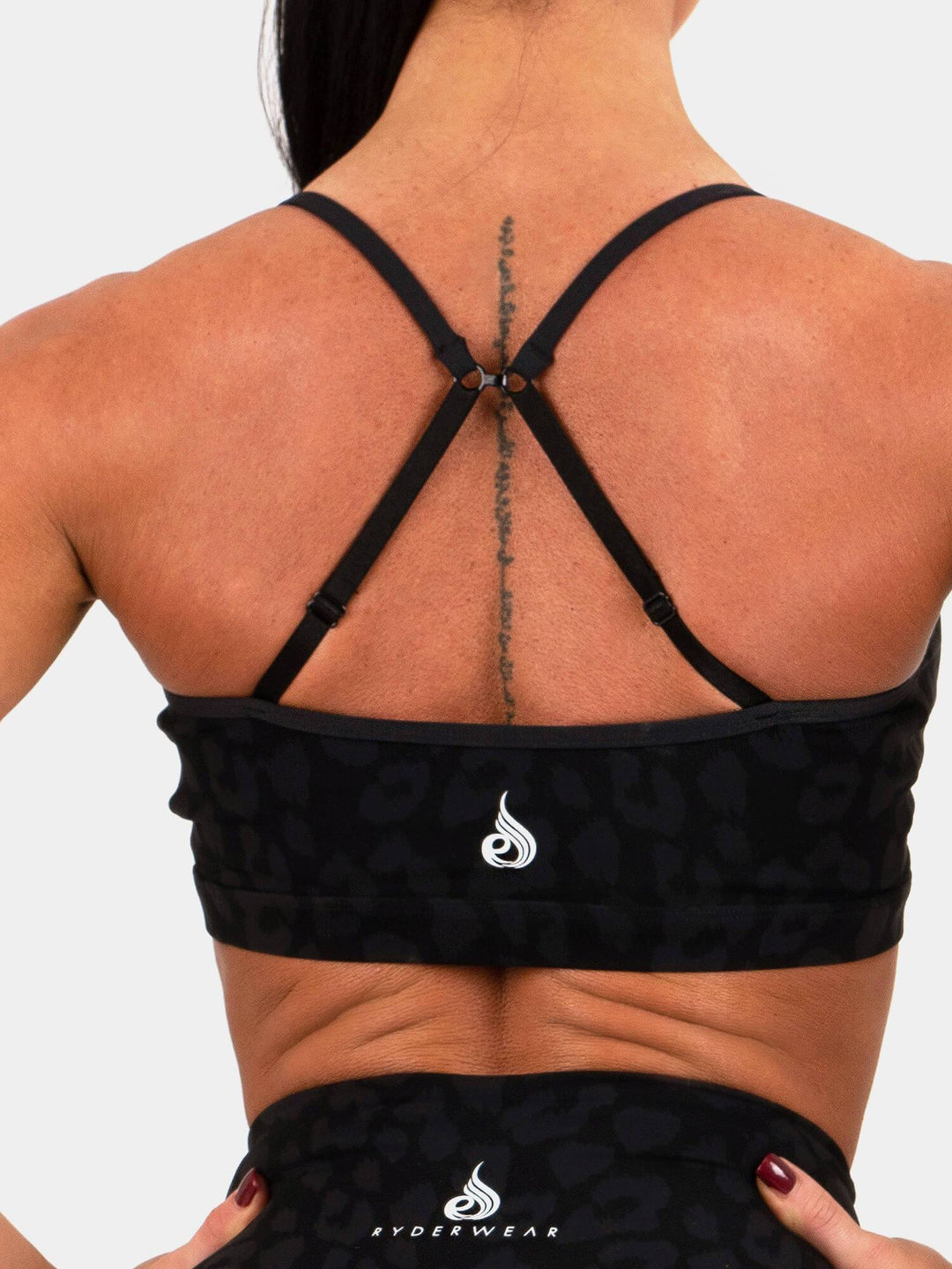 Animal Sports Bra - Leopard Black Clothing Ryderwear