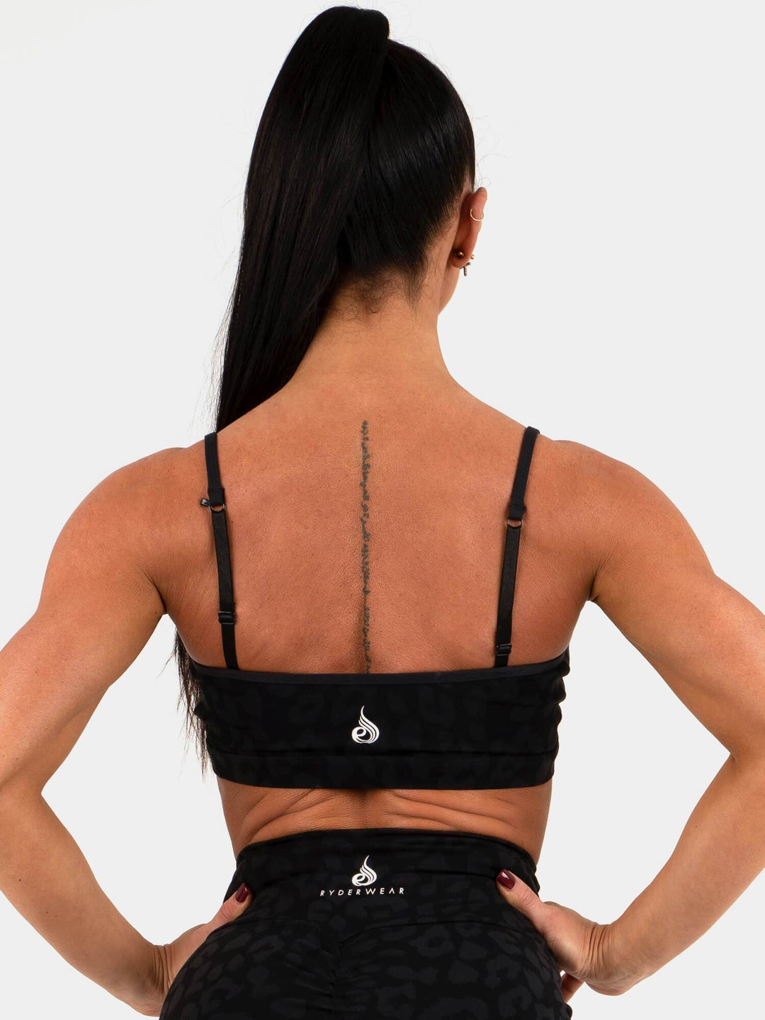 Animal Sports Bra - Leopard Black Clothing Ryderwear