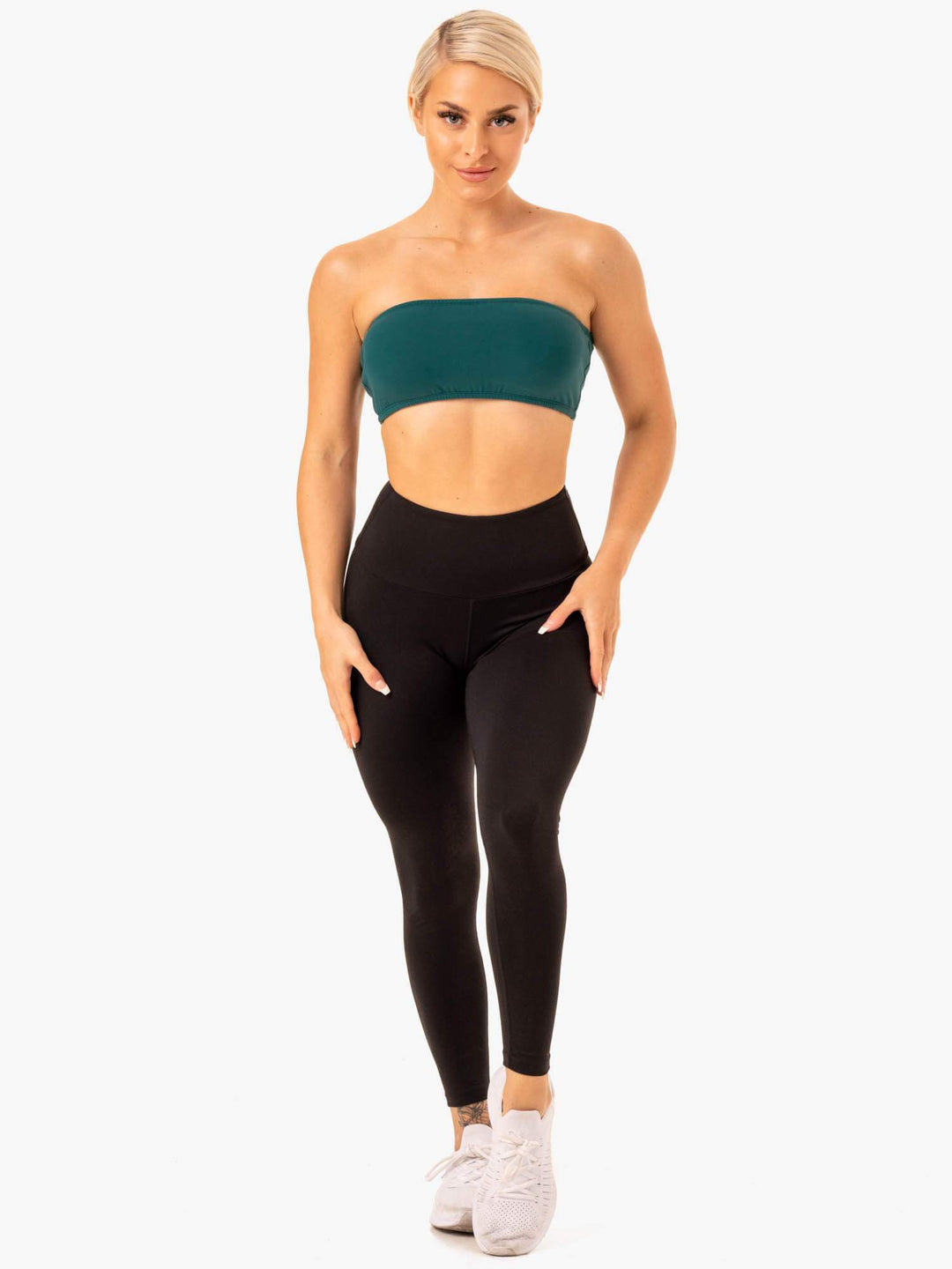 Bandeau Sports Bra - Teal Clothing Ryderwear