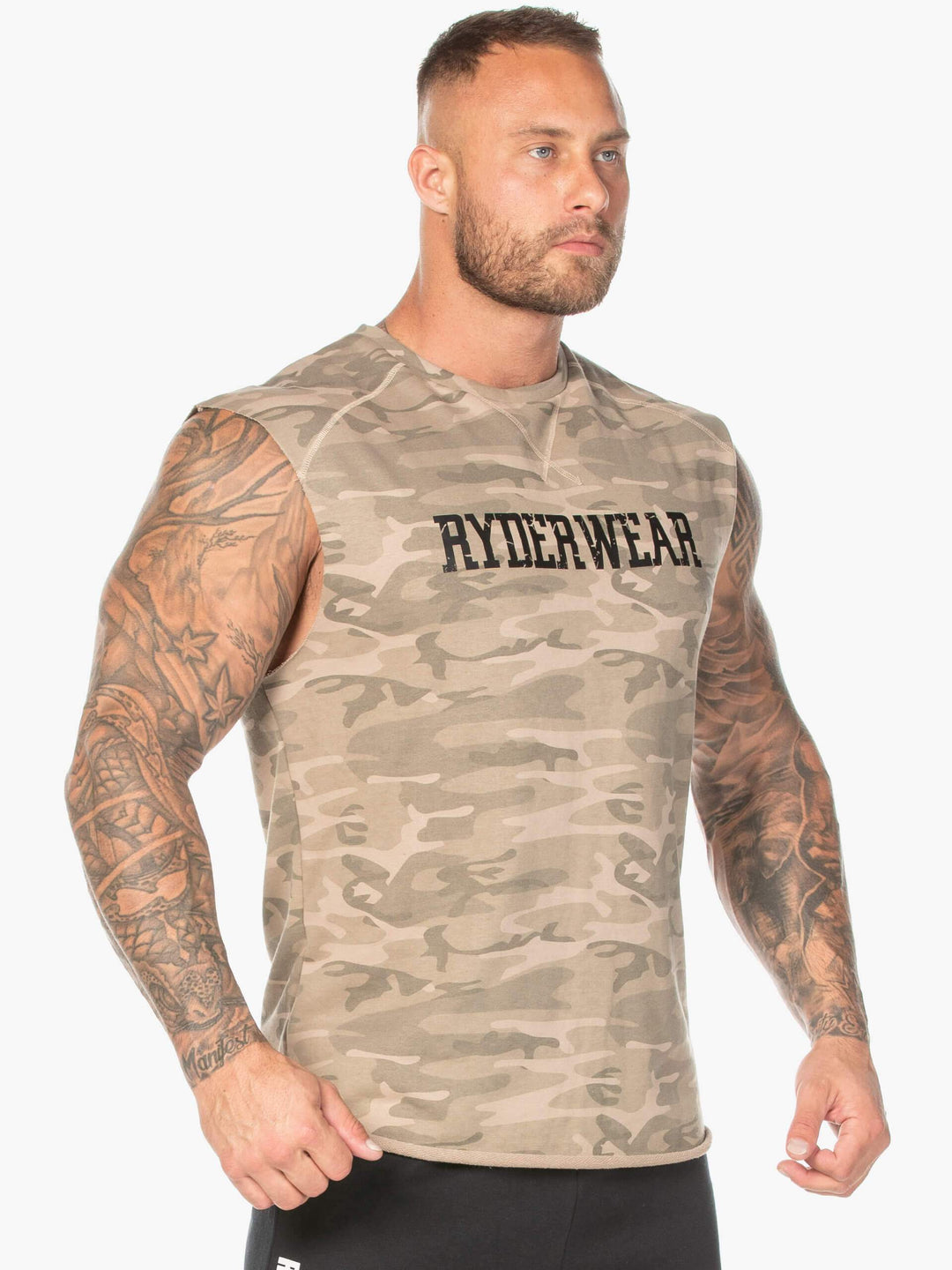 Camo Fleece Tank - Tan Camo Clothing Ryderwear
