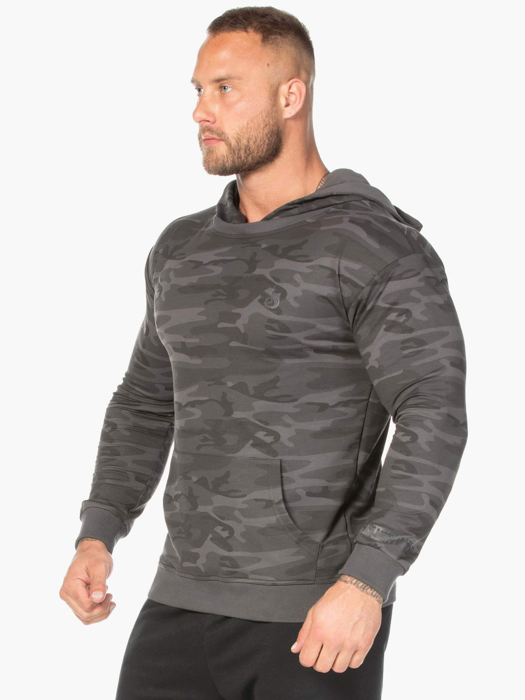 Camo Pullover Hoodie - Black Camo Clothing Ryderwear