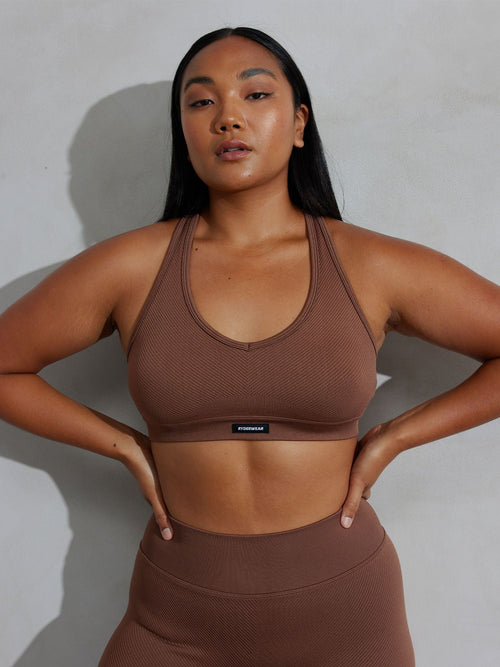 Circuit Rib Seamless Sports Bra Chocolate