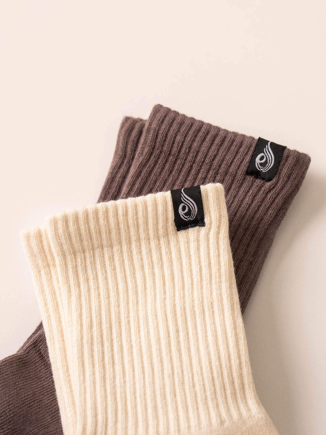 Crew Socks - Vanilla/Taupe Accessories Ryderwear