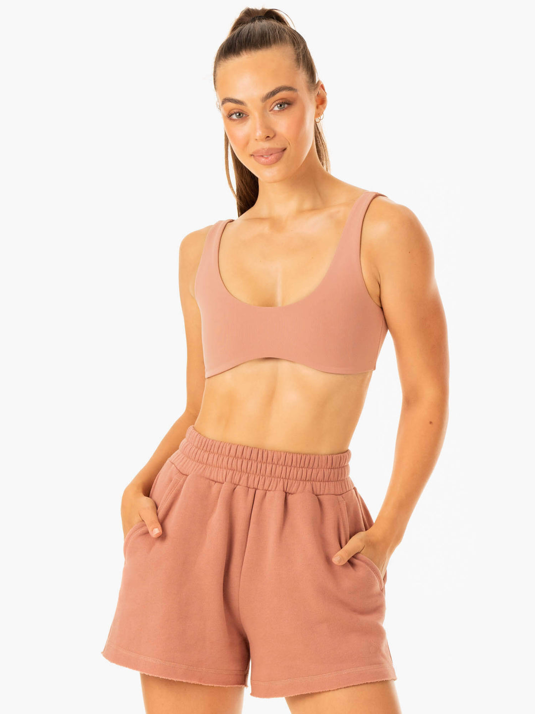Elevate Lounge Bra - Rosewood Pink Clothing Ryderwear