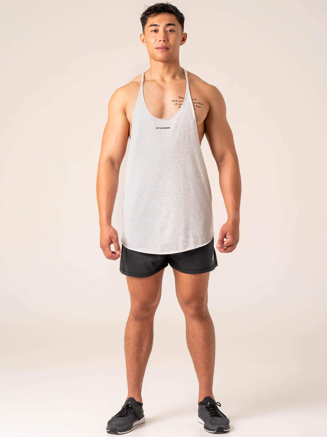 Emerge Arnie T-Back - Snow Grey Marl Clothing Ryderwear