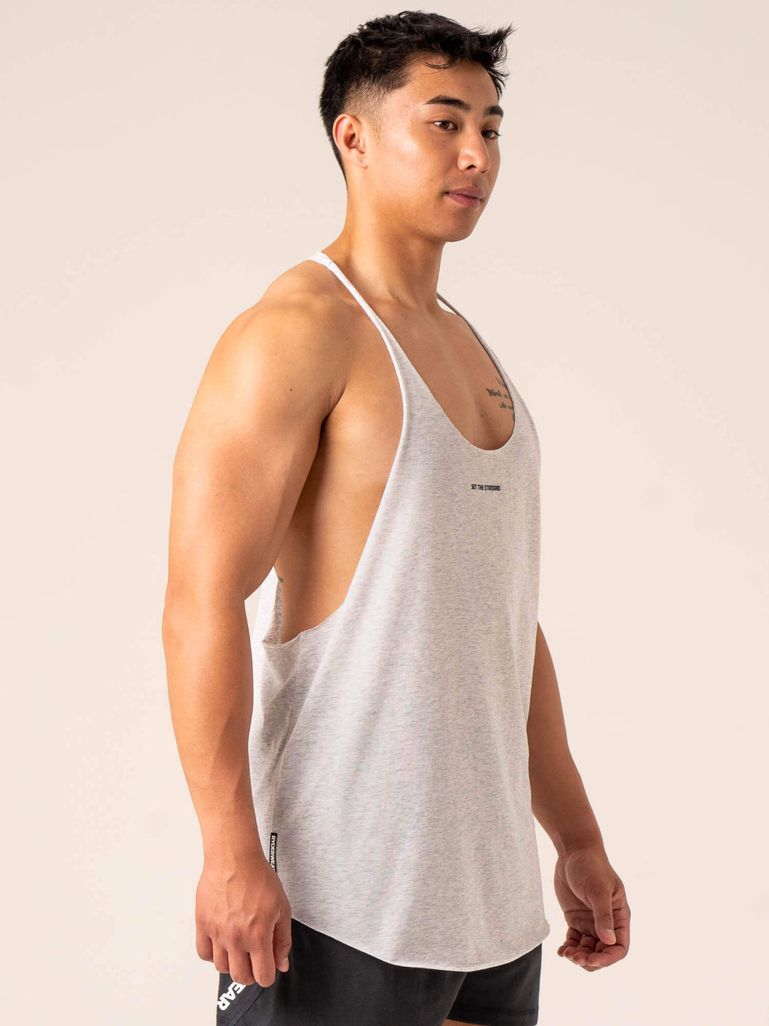 Emerge Arnie T-Back - Snow Grey Marl Clothing Ryderwear