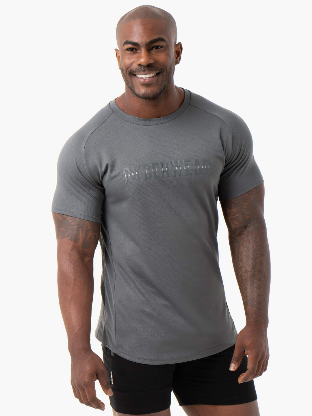 Energy Mesh T-Shirt - Charcoal Clothing Ryderwear