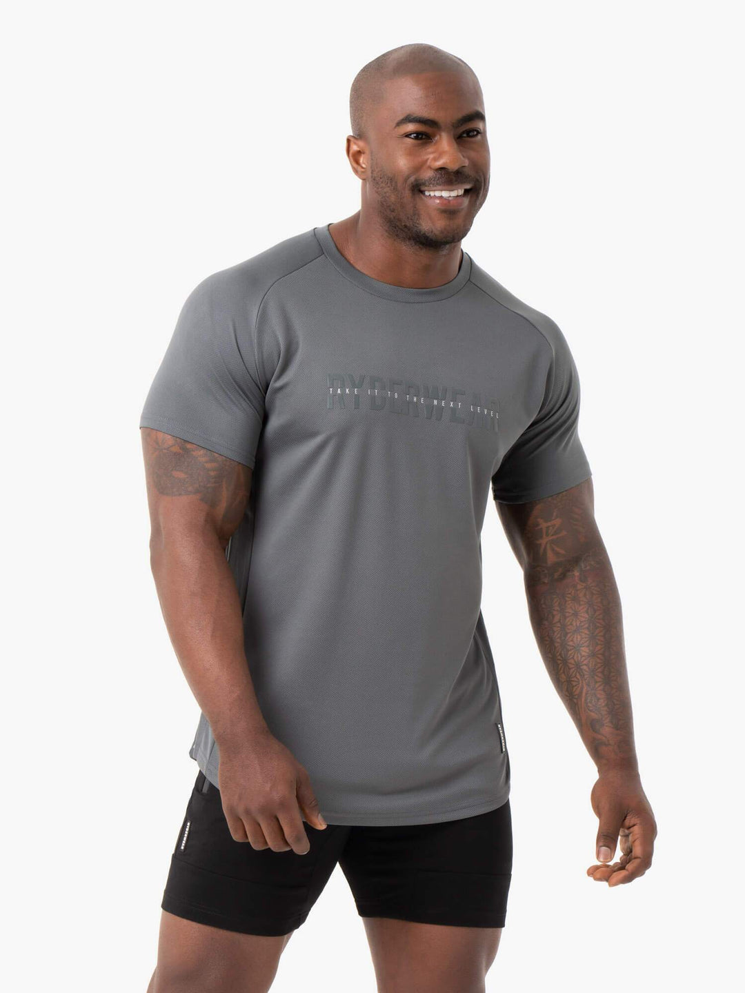 Energy Mesh T-Shirt - Charcoal Clothing Ryderwear
