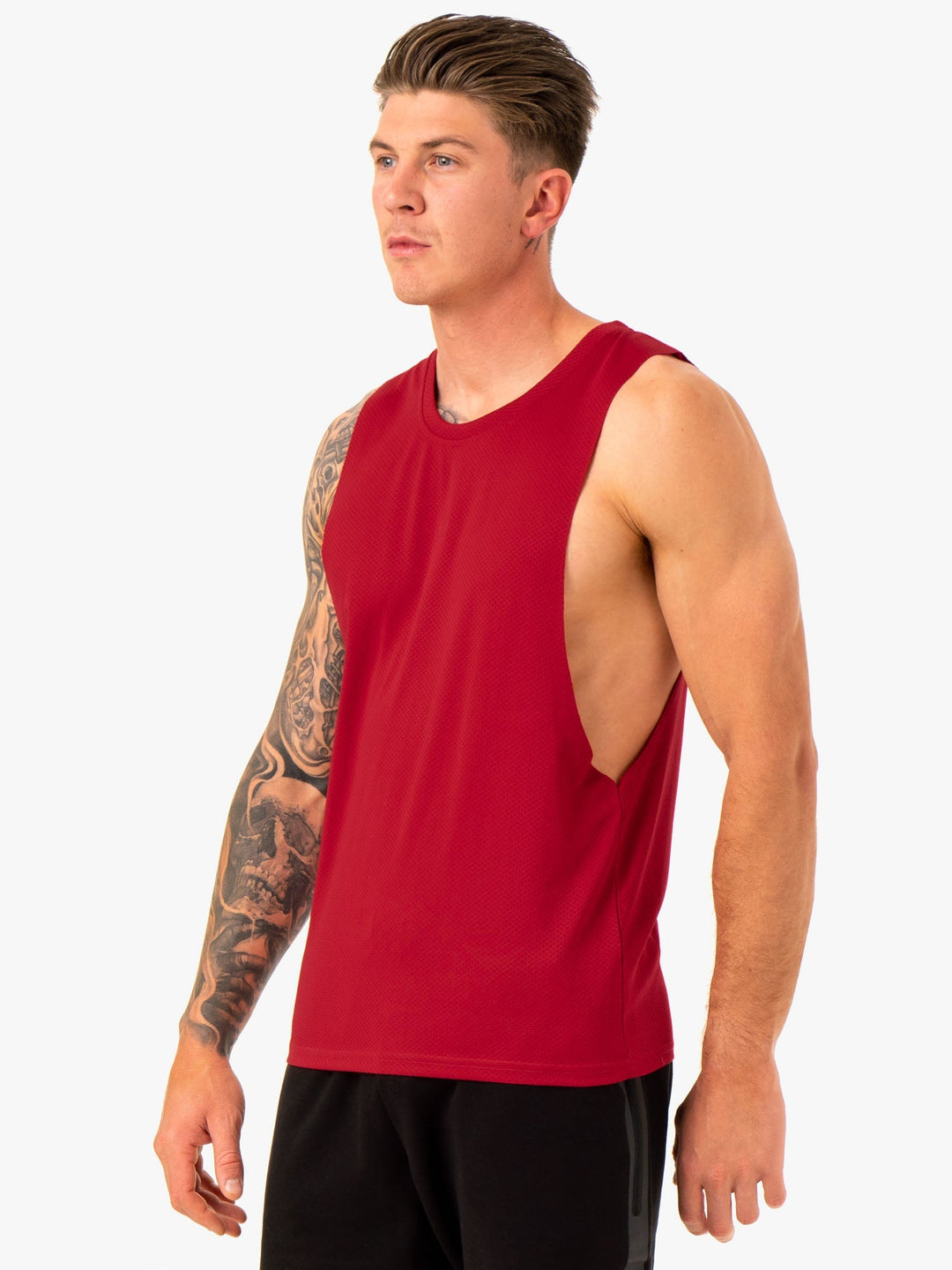 Enhance Baller Tank - Burgundy Clothing Ryderwear