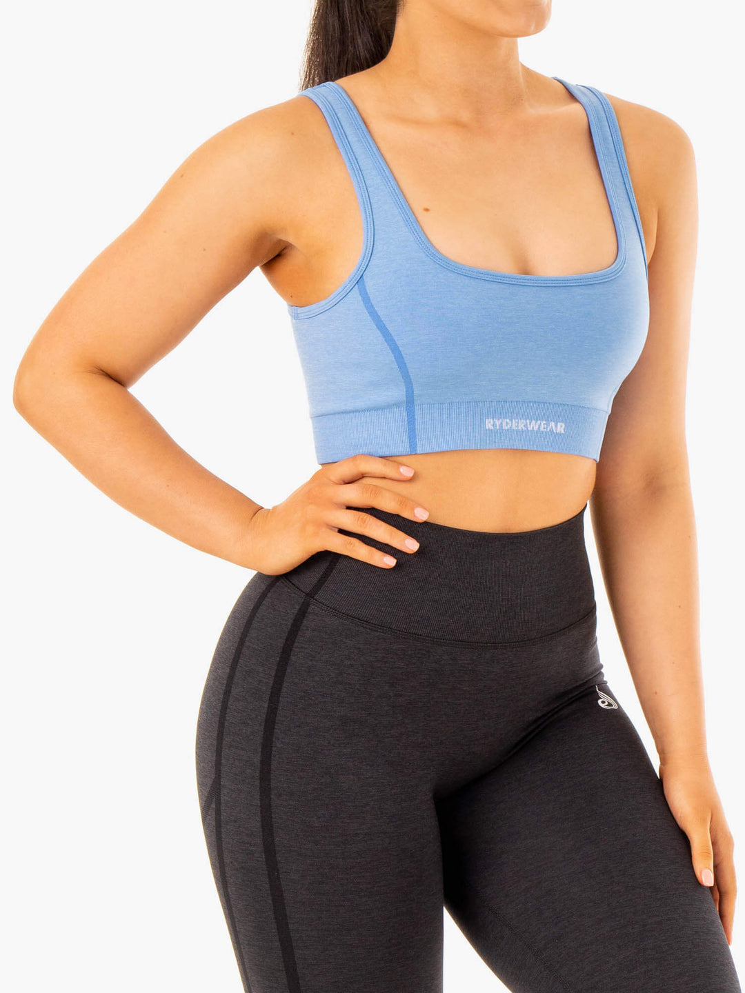 Enhance Seamless Sports Bra - Blue Clothing Ryderwear