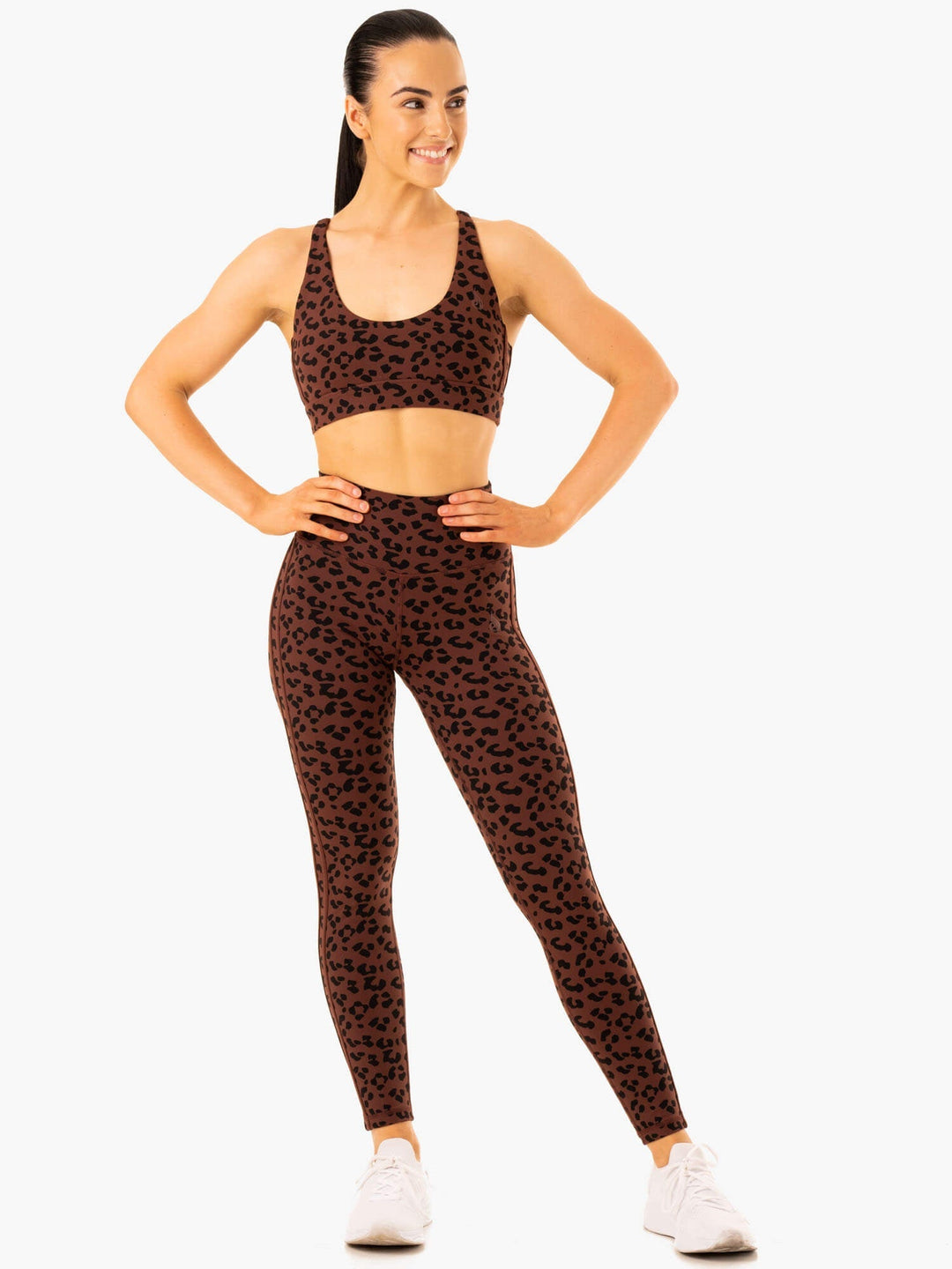 Evolution Sports Bra - Chocolate Leopard Clothing Ryderwear