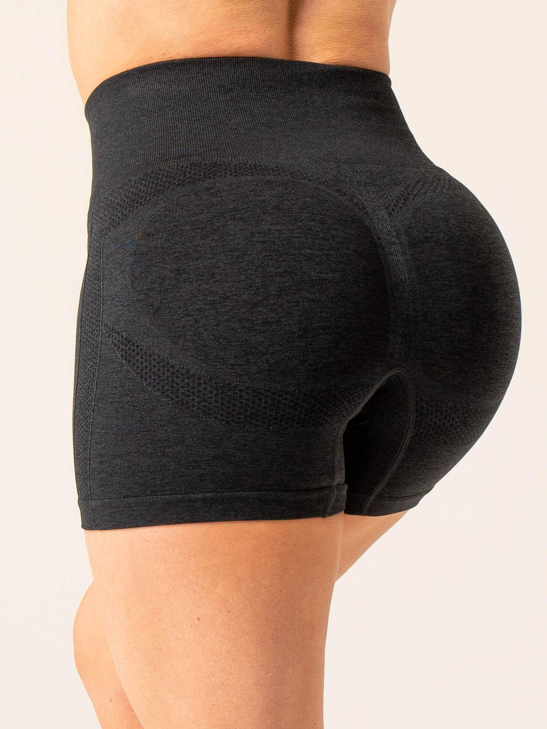 Evolve Scrunch Seamless Shorts - Black Marl Clothing Ryderwear