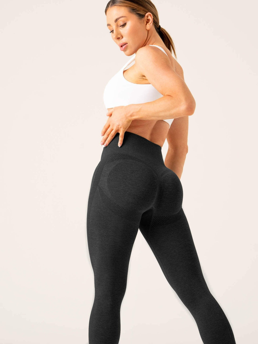 Evolve Seamless Leggings - Black Marl Clothing Ryderwear