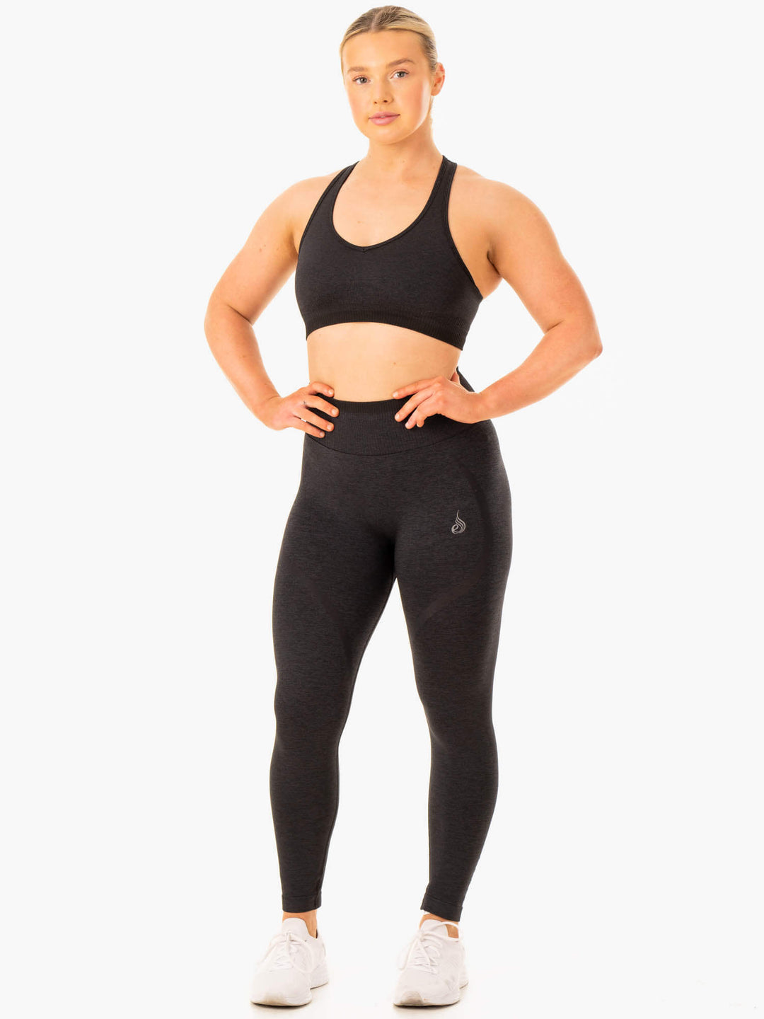 Excel Seamless Sports Bra - Black Marl Clothing Ryderwear