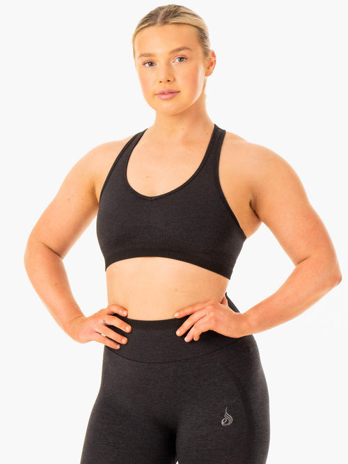 Excel Seamless Sports Bra Black Marl