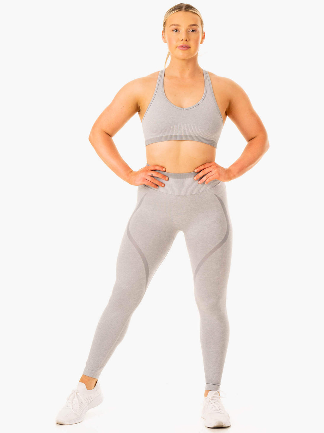 Excel Seamless Sports Bra - Grey Marl Clothing Ryderwear