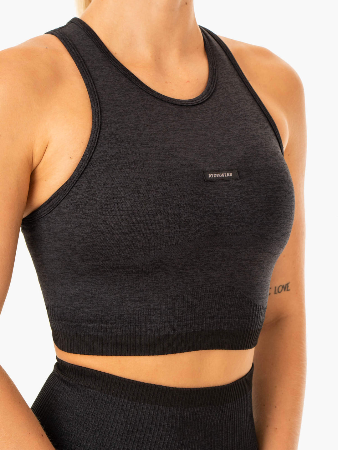 Excel Seamless Tank - Black Marl Clothing Ryderwear