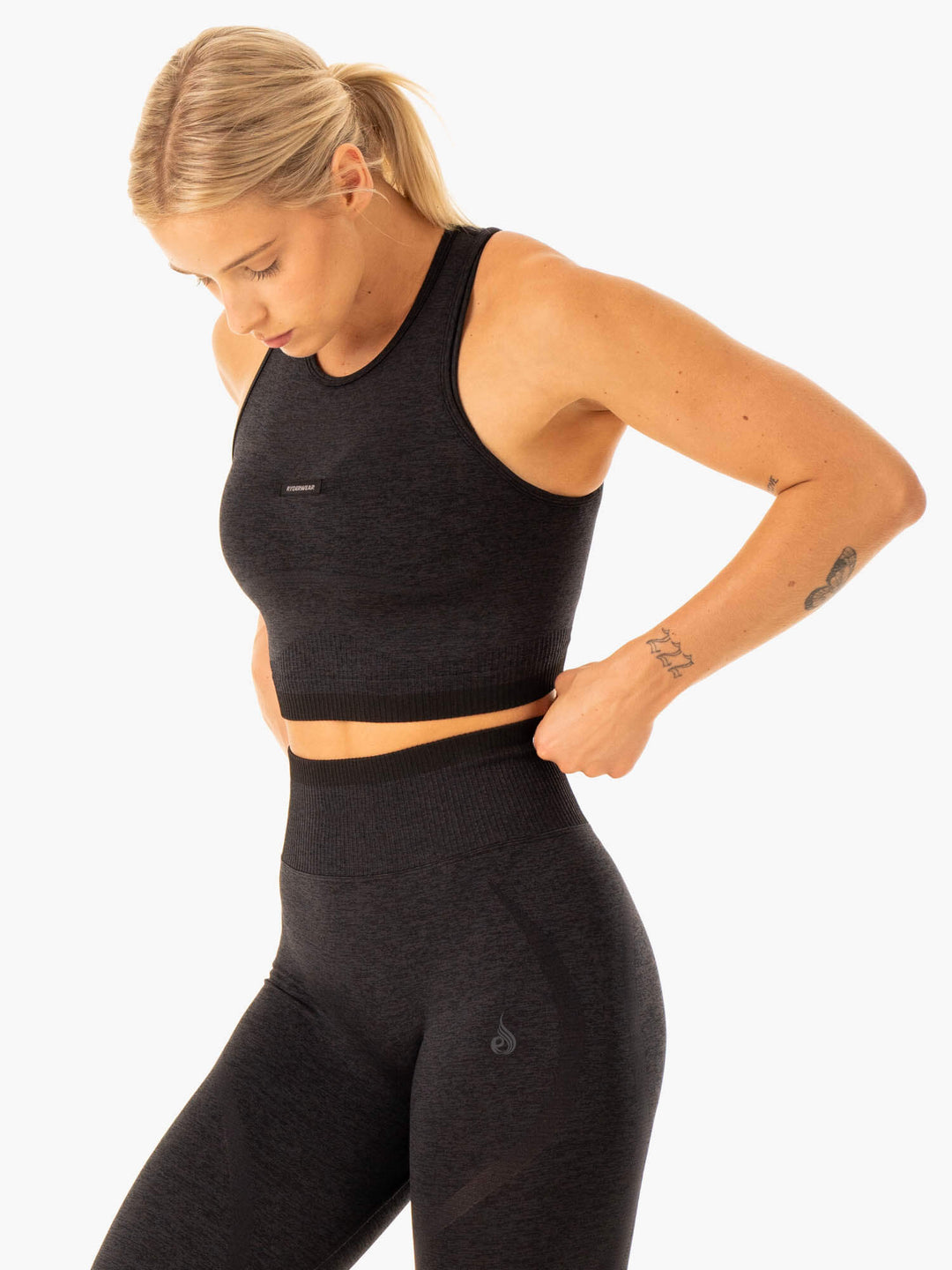 Excel Seamless Tank - Black Marl Clothing Ryderwear
