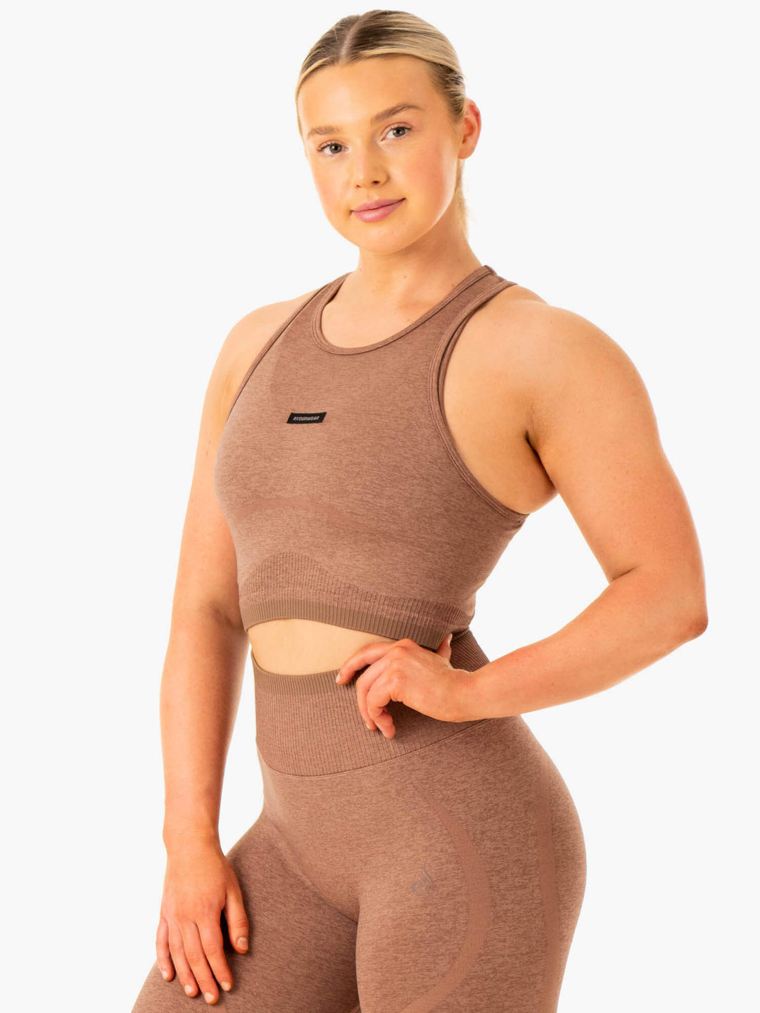 Excel Seamless Tank - Mocha Marl Clothing Ryderwear